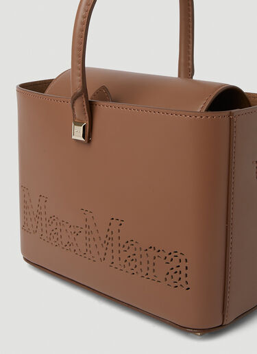 Max Mara 천공된 로고 쇼핑 핸드백 브라운 max0251028