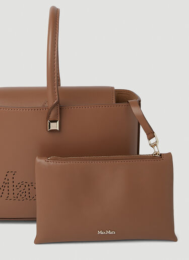 천공된 로고 쇼핑 핸드백 Max Mara 천공된 로고 쇼핑 핸드백 브라운 max0251028