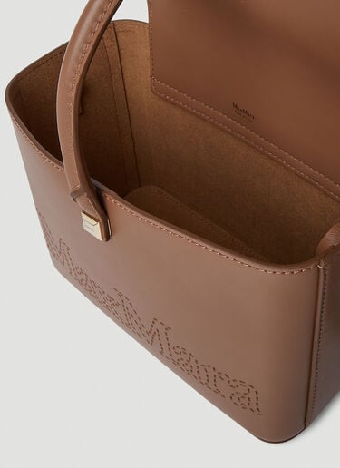 Max Mara 천공된 로고 쇼핑 핸드백 브라운 max0251028