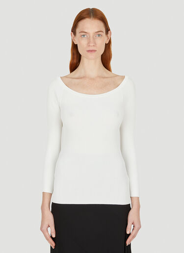 Max Mara 사투르노 스쿠프넥 탑 화이트 max0252005