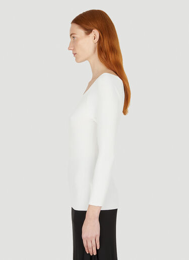 Max Mara 사투르노 스쿠프넥 탑 화이트 max0252005