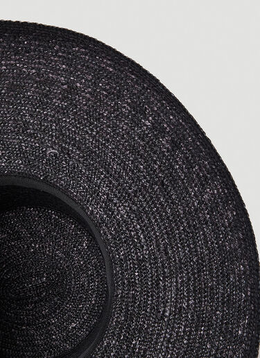 Max Mara Corona Raffia Hat Black max0252033