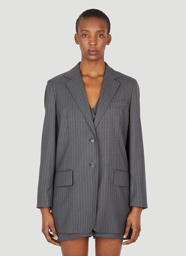 Max Mara ピンストライプウールブレザー グレー max0253039