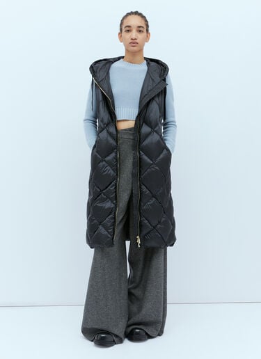 Max Mara Long Quilted Gilet Black max0254090
