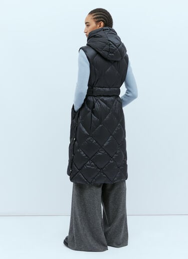 Max Mara Long Quilted Gilet Black max0254090