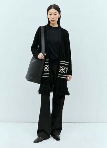 Max Mara 울과 캐시미어 가디건 블랙 max0255011
