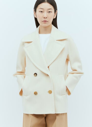 Max Mara ウール＆カシミア製ピーコート クリーム max0255026
