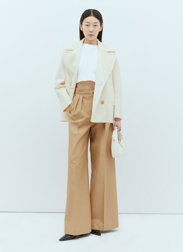 Max Mara ウール＆カシミア製ピーコート クリーム max0255026