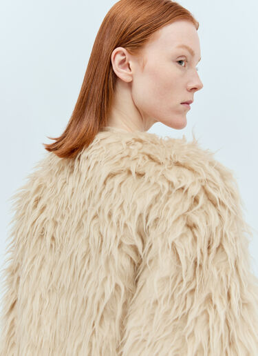 Max Mara Long-Haired Wool Cape Beige max0255038