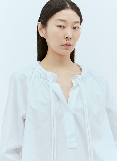 Max Mara Oversized Poplin Shirt White max0256032