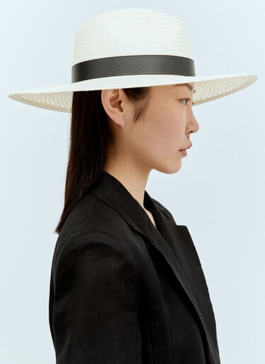 Max Mara 페이퍼 얀 모자 화이트 max0256035