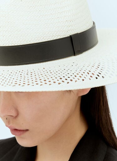 Max Mara 페이퍼 얀 모자 화이트 max0256035