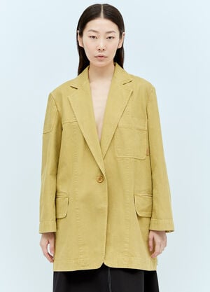 Max Mara Oversized Canvas Blazer Yellow max0256057