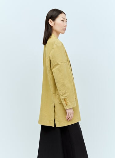 Max Mara Oversized Canvas Blazer Yellow max0256057