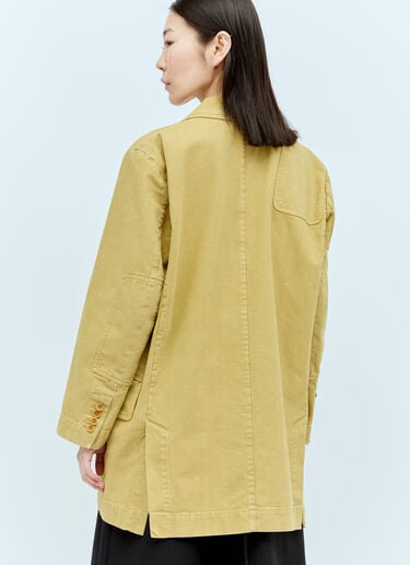 Max Mara Oversized Canvas Blazer Yellow max0256057