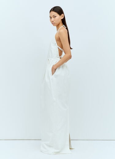 Max Mara 挂脖长款连衣裙  白色 max0256063