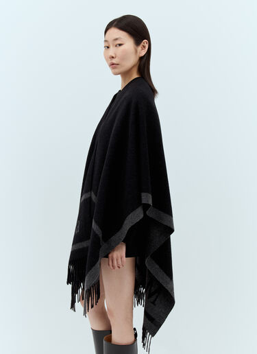 流苏羊毛斗篷 Max Mara 流苏羊毛斗篷 黑色 max0257034