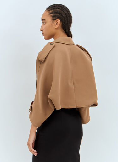 Max Mara 울 & 코튼 트렌치 스타일 케이프 베이지 max0257037