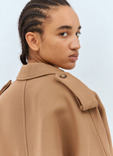 Max Mara 울 & 코튼 트렌치 스타일 케이프 베이지 max0257037