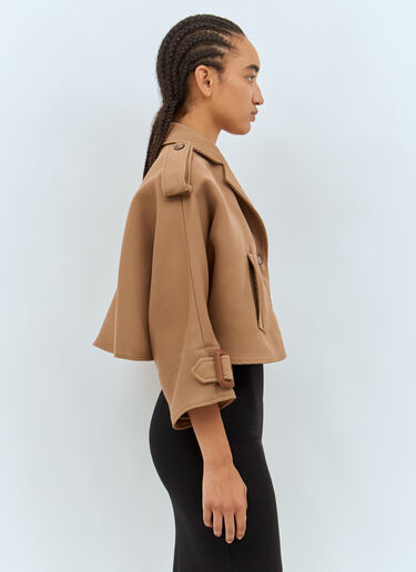Max Mara 울 & 코튼 트렌치 스타일 케이프 베이지 max0257037