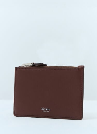 Max Mara Logo Embossed Cardholder Brown max0257051