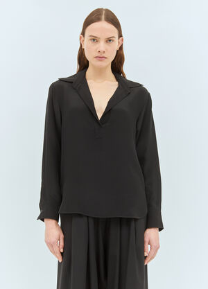 Max Mara Silk Crêpe de Chine Shirt Black max0258002