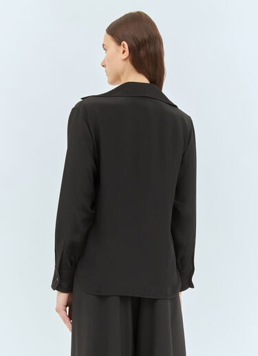 Max Mara 실크 크레이프 드 신 셔츠 블랙 max0258002