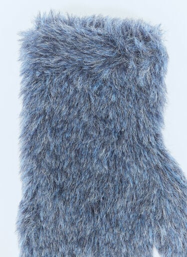 Max Mara Alpaca And Wool Mittens Blue max0258024