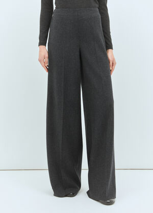 Max Mara 阔腿羊毛毡裤 灰色 max0258043