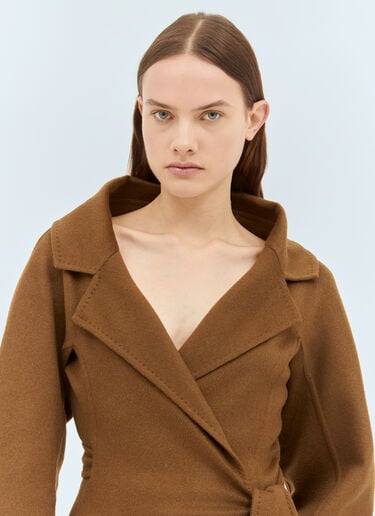 Max Mara Camelwool Wrap-Over Jacket Brown max0258044