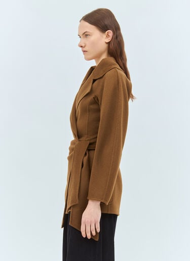 Max Mara Camelwool Wrap-Over Jacket Brown max0258044