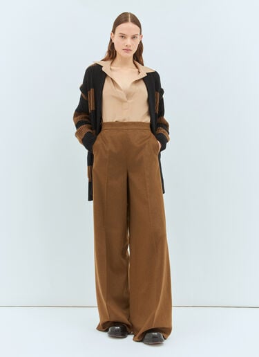 Max Mara Camel Hair Palazzo Pants Brown max0258045