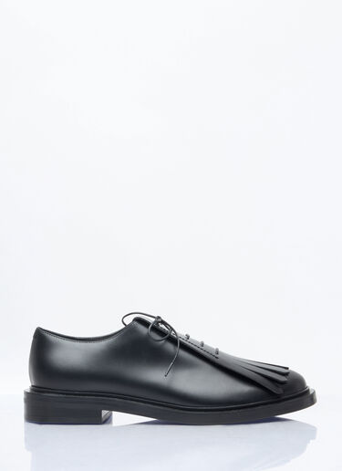 フリンジ レザーレースアップ Max Mara フリンジ レザーレースアップ ブラック max0258046