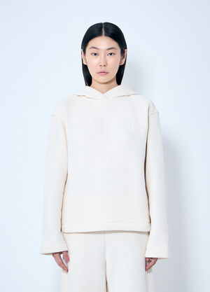 Max Mara Logo Embroidery Hooded Sweatshirt White max0259005