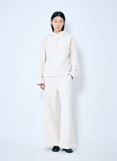 Max Mara Logo Embroidery Hooded Sweatshirt White max0259005
