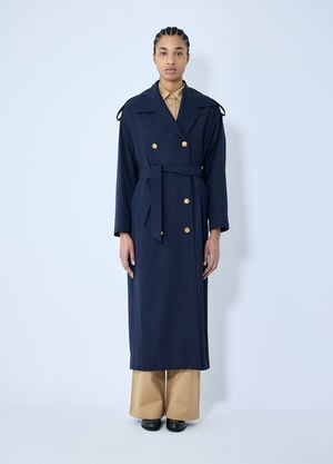 Max Mara ギャバジンウールコート ブルー max0259008