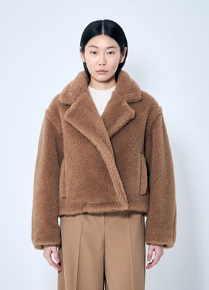 Max Mara クロップドテディベア アイコンコート キャメル max0259017