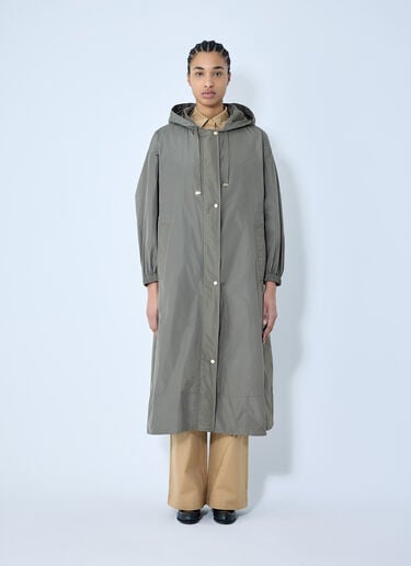 Max Mara Ripstop Hooded Coat Green max0259030