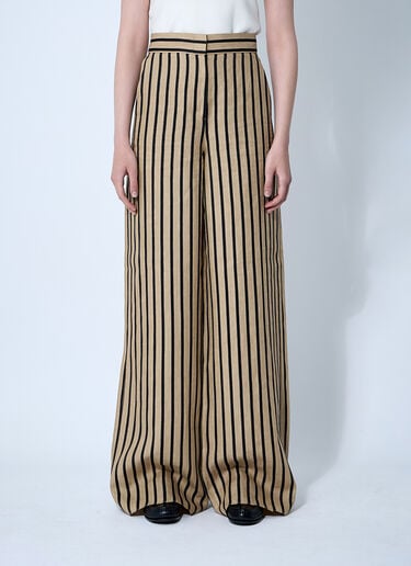 Max Mara 스트라이프 테일러드 팬츠  베이지 max0260005