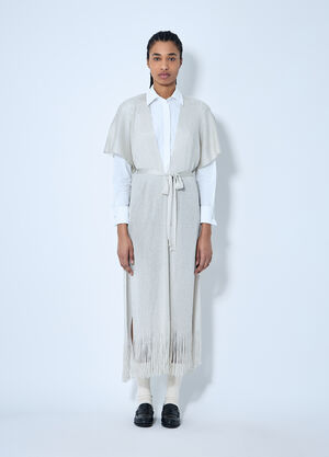Max Mara Belted Knit Cardigan White max0260015