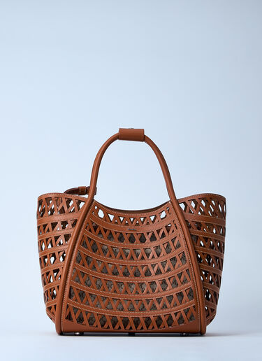 Max Mara Small Marine Woven Handbag Brown max0260018
