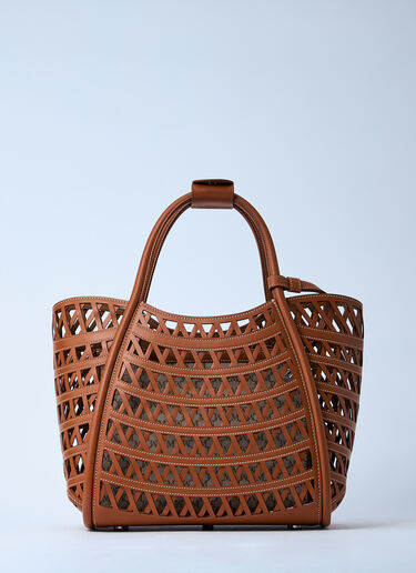 Max Mara Small Marine Woven Handbag Brown max0260018