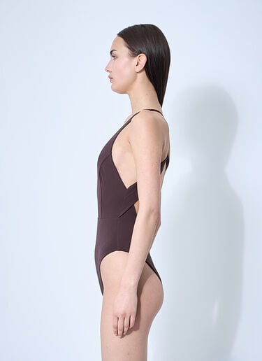 Max Mara Cristel Belted Swimsuit Brown max0260022