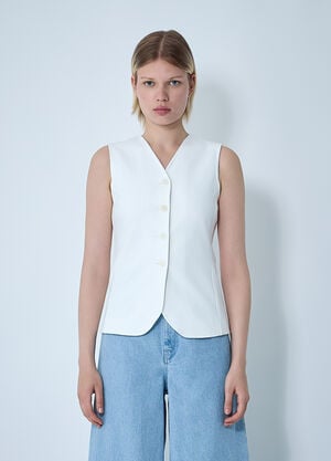 Max Mara Fornove Waistcoat White max0261006