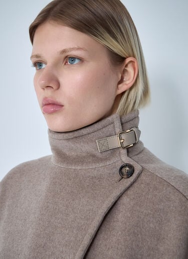 Max Mara Cashmere Logo Motif Poncho Beige max0261030