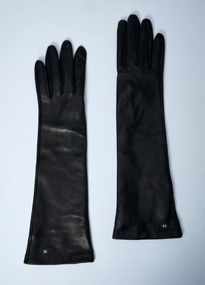 Max Mara Leather Gloves Black max0261033