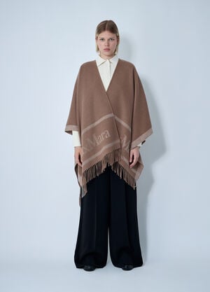 Max Mara Hilde Logo Motif Scarf Camel max0261035