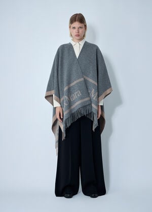 Max Mara Hilde Logo Motif Scarf Grey max0261036