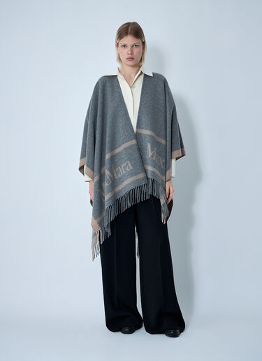 Max Mara 힐데 로고 모티프 스카프 그레이 max0261036