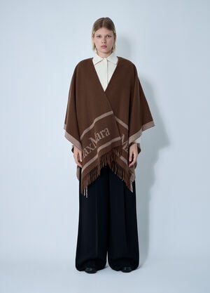 Max Mara Hilde Logo Motif Scarf Brown max0261037